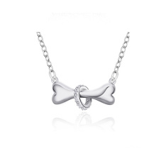 High Quality Pure Fashion Cute Beautiful Bone Pendant Simple Silver Jewelry Necklace